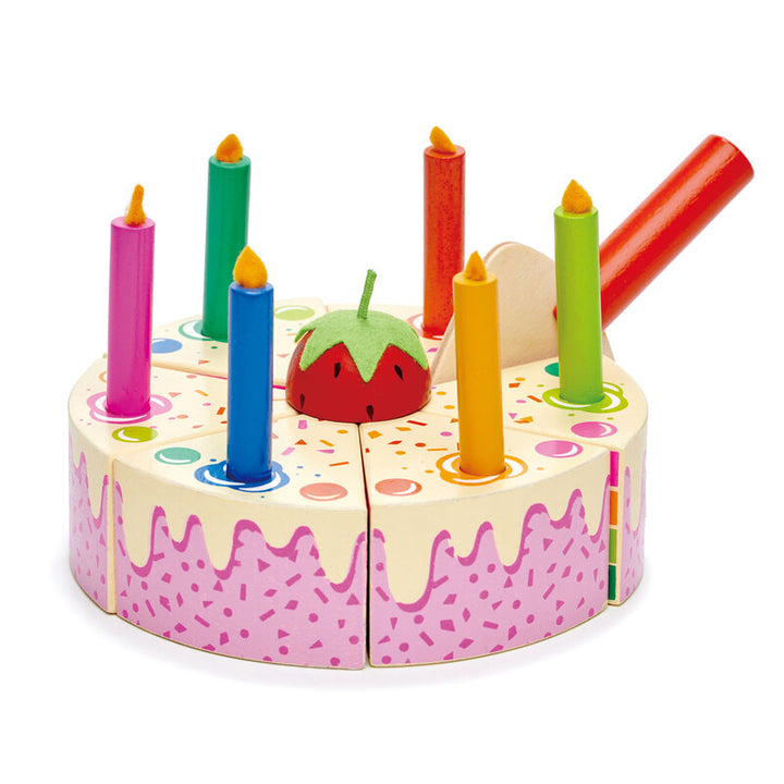 TENDER LEAF TOYS - WOODEN RAINBOW BIRTHDAY CAKE 