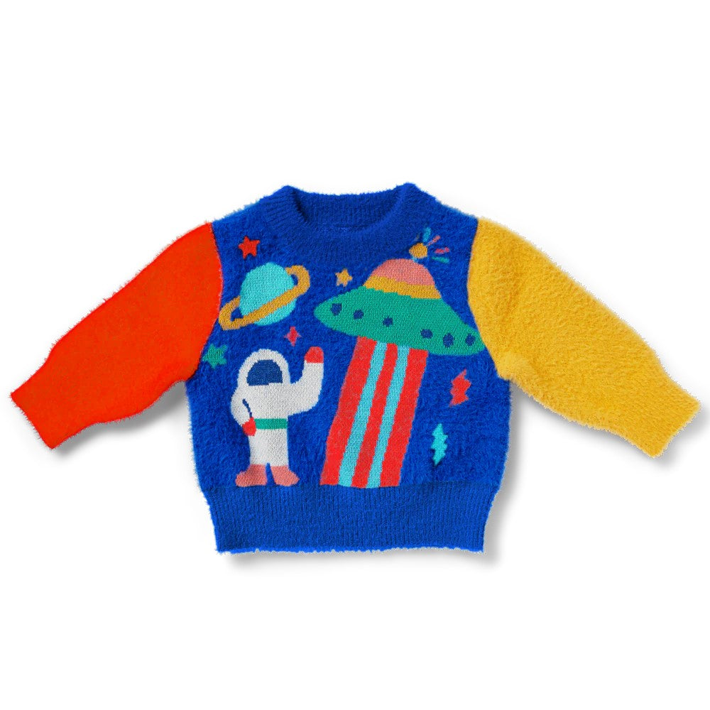 HALCYON NIGHTS - ROCKET RIDE FLUFFY KNIT JUMPER [sz:6-12 MTHS]