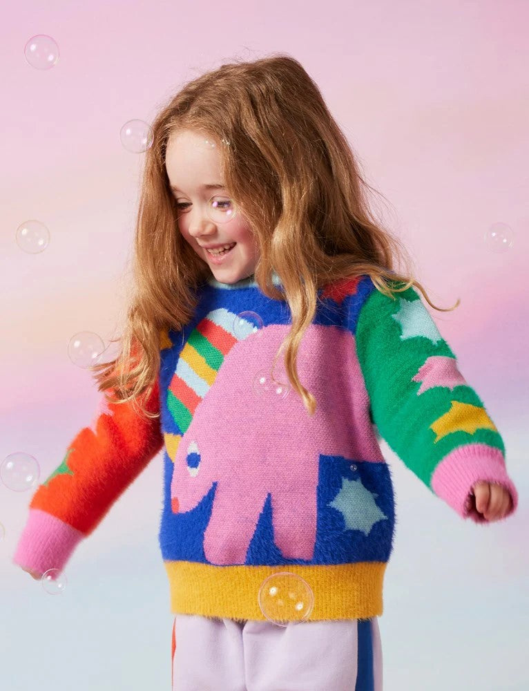 HALCYON NIGHTS - RAINBOW VALLEY KNIT JUMPER [sz:6-12 MTHS]