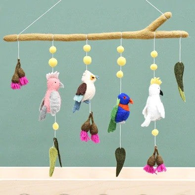 TARA TREASURES - NURSERY COT HANGING - AUSTRALIAN BIRDS