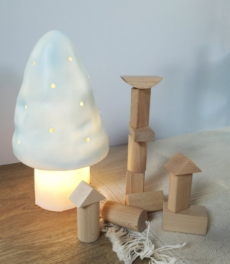 HEICO - SMALL LIGHT BLUE MUSHROOM LAMP 