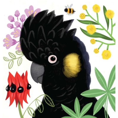 CARD: YELLOW TAILED BLACK COCKATOO 