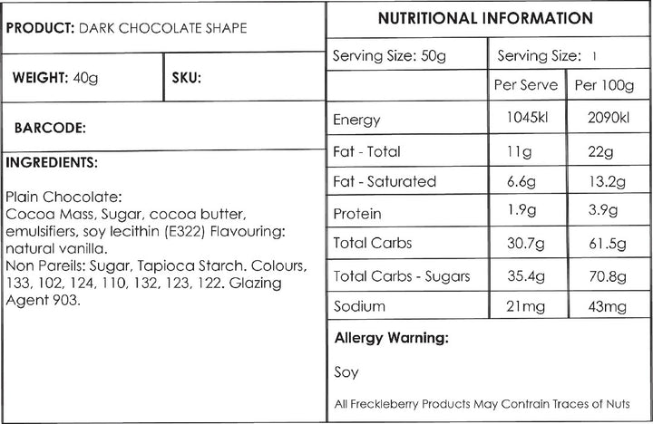 FRECKLEBERRY - MILK CHOCOLATE - NUMBER 6