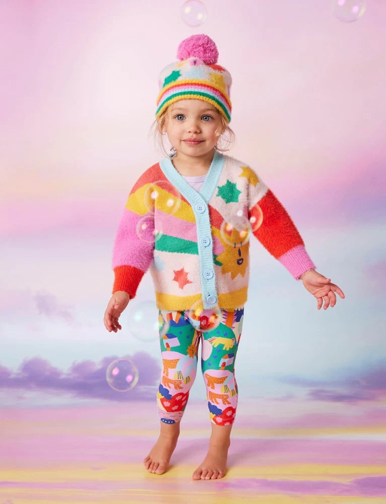 HALCYON NIGHTS - RAINBOW VALLEY KNIT BEANIE [sz:3-6 MTHS]