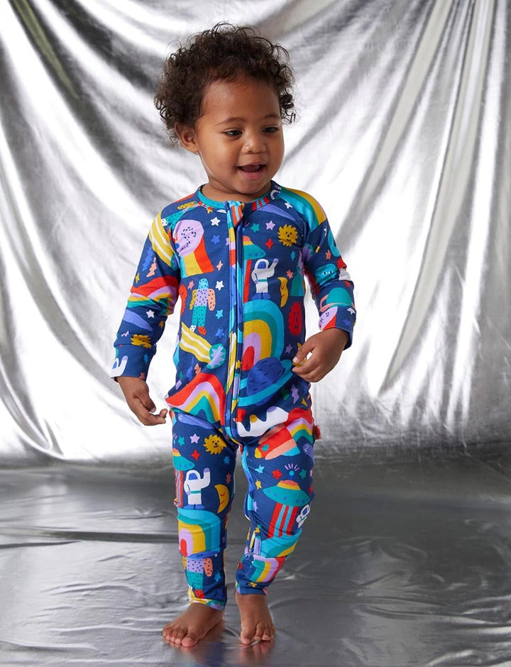 HALCYON NIGHTS - ROCKET RIDE LONG SLEEVE ROMPER [sz:0-3 MTHS]