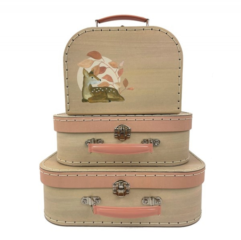 EGMONT - SET OF 3 FAWN SUITCASES 