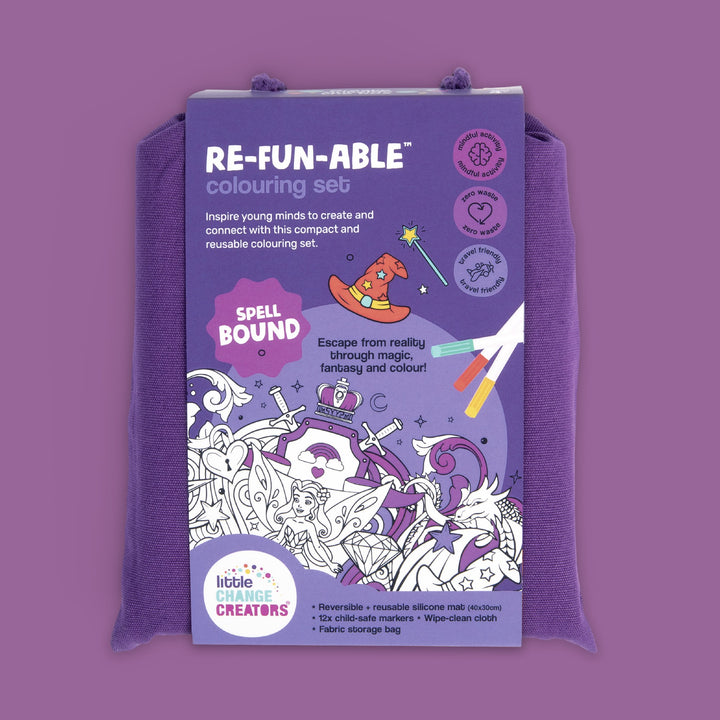 LITTLE CHANGE CREATORS - CHILDREN'S REUSABLE COLOURING MAT KIT: SPELLBOUND