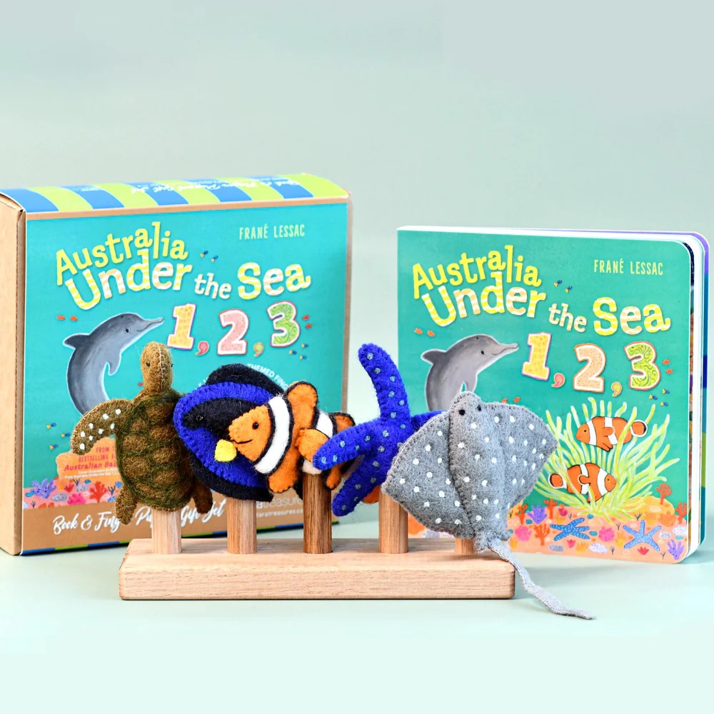 TARA TREASURES - FINGER PUPPET & BOOK SET: UNDER THE SEA 1,2,3