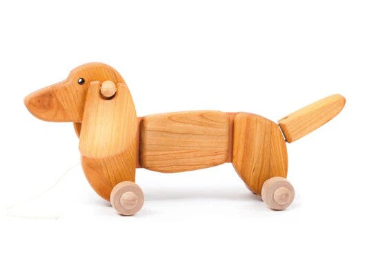 BAJO - WOODEN DACHSHUND DOG NATURAL 