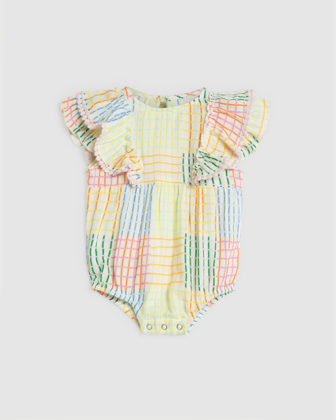 ALEX AND ANT - LOUISA PLAYSUIT CRAZY GINGHAM [sz:0-3 MTHS]