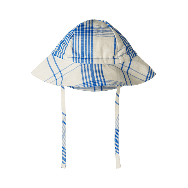 NATURE BABY - LINEN SUNHAT: CLYDE CHECK [sz:S - 0-6 MTHS]