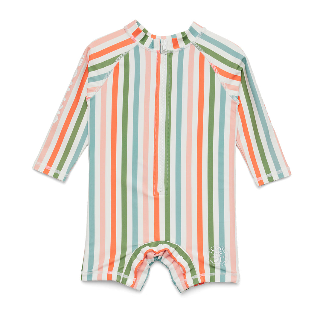 CRYWOLF - RASH SUIT: SUMMER STRIPE [sz:6-12 MTHS]