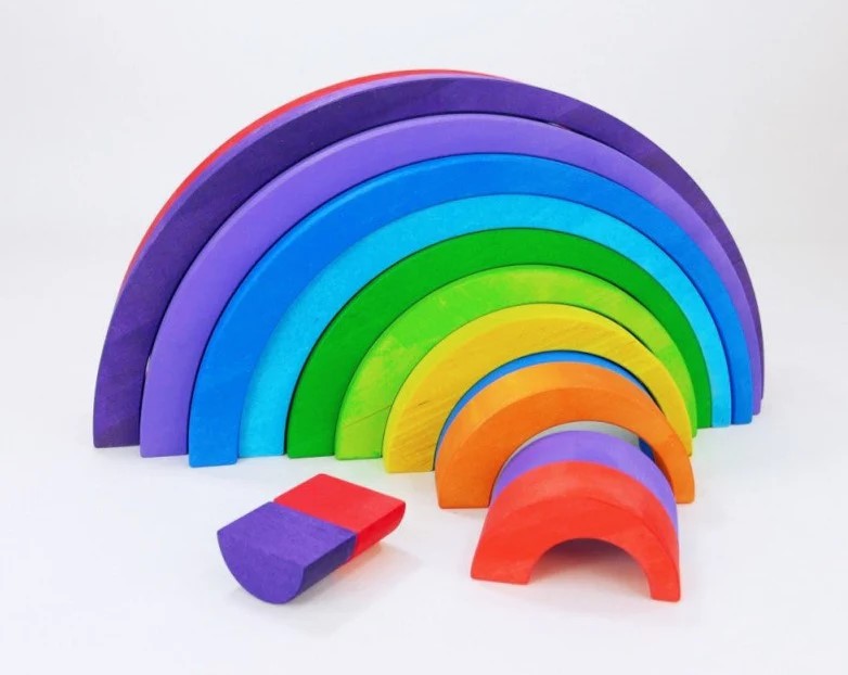 BAJO - WOODEN LARGE DOUBLE SIDED RAINBOW