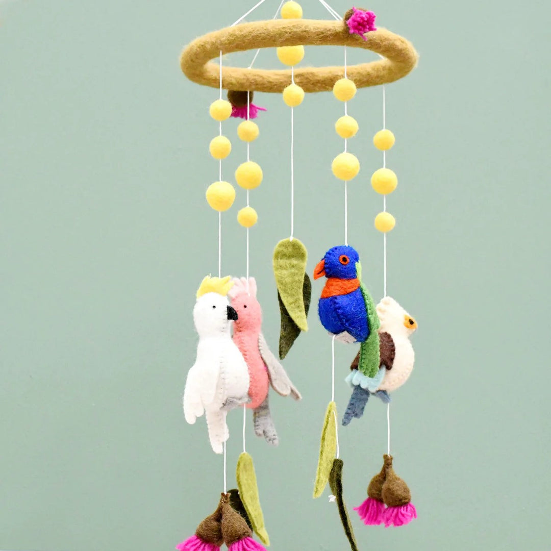 TARA TREASURES - NURSERY COT MOBILE: AUSTRALIAN BIRDS