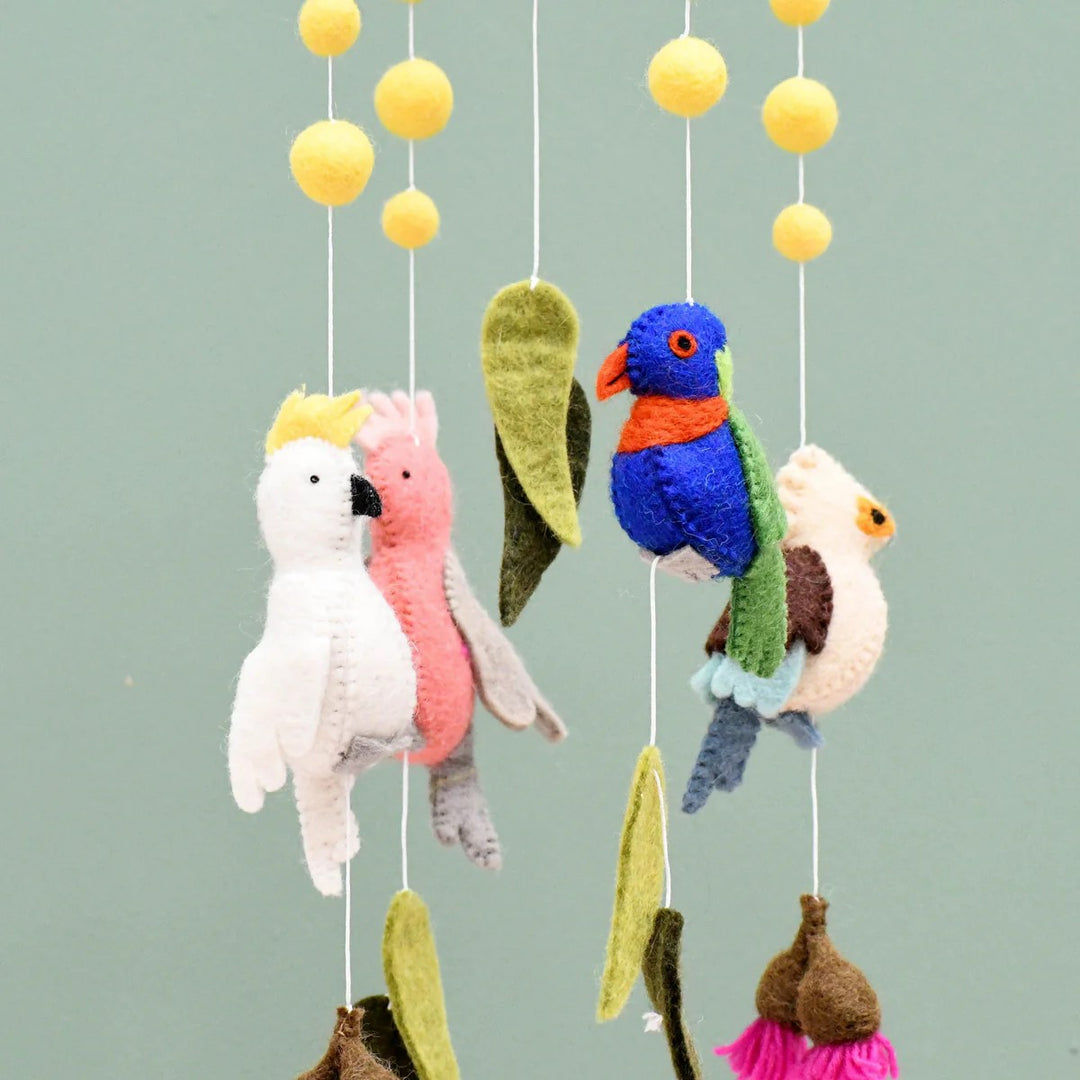 TARA TREASURES - NURSERY COT MOBILE: AUSTRALIAN BIRDS