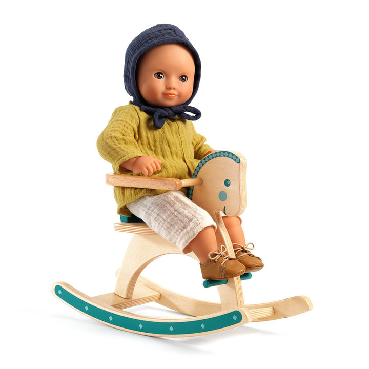 DJECO - POMEA DOLL WOODEN ROCKING HORSE 