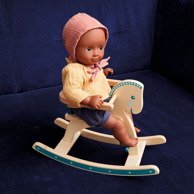 DJECO - POMEA DOLL WOODEN ROCKING HORSE 