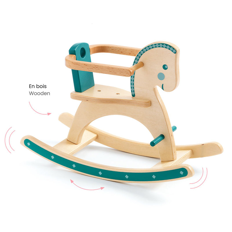 DJECO - POMEA DOLL WOODEN ROCKING HORSE 