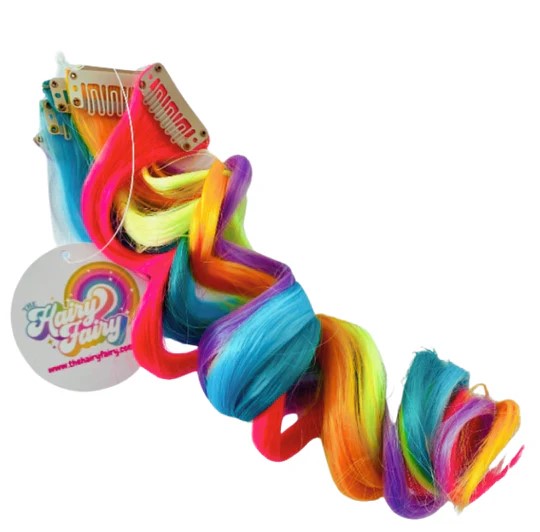 HAIRY FAIRY - RAINBOW CURLED CLIP: 6 PCS 