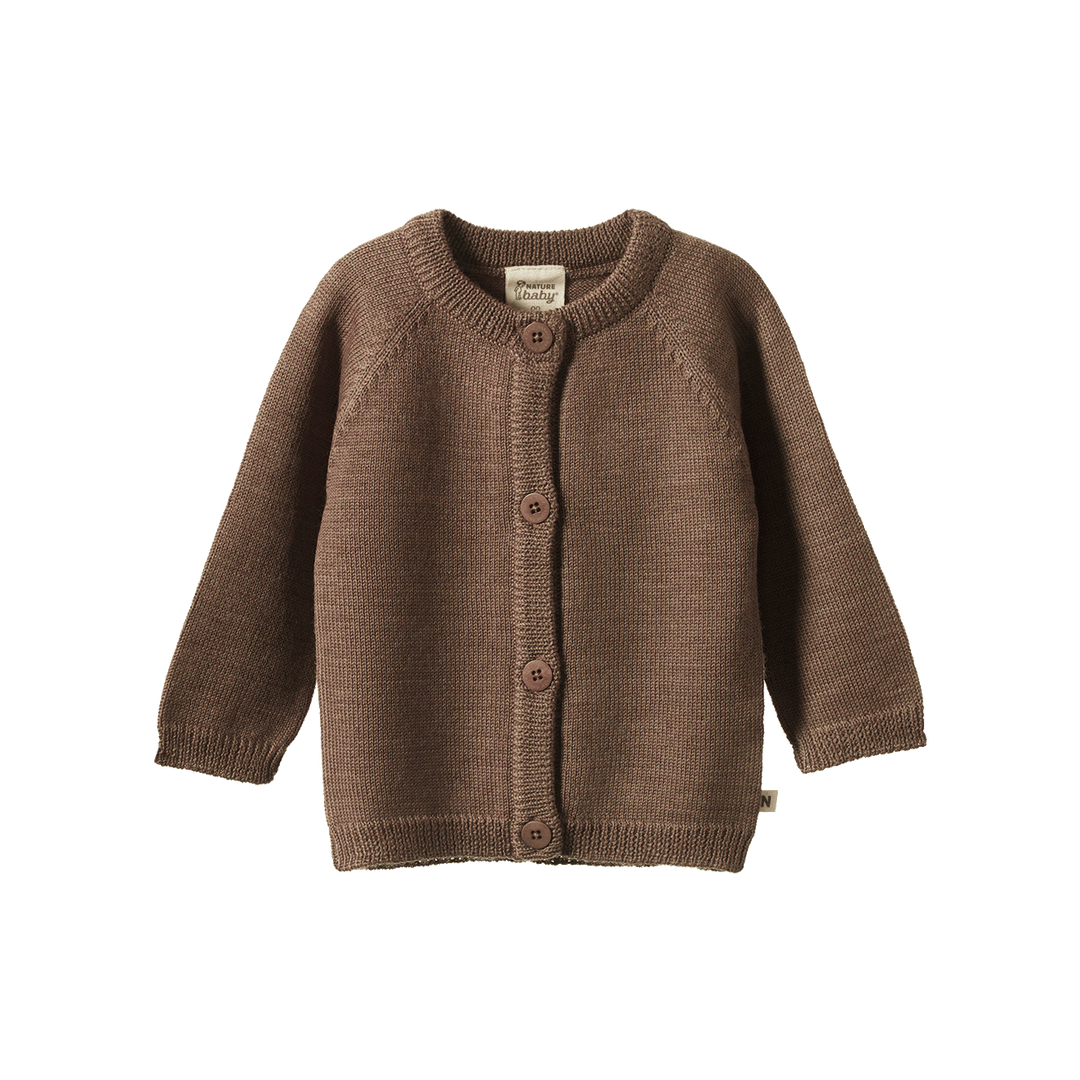 NATURE BABY - MERINO KNIT CARDIGAN: CUB MARL [sz:0-3 MTHS]