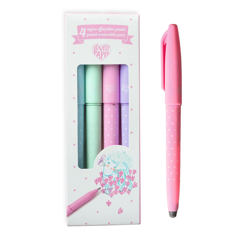 DJECO - 4 PASTEL ERASABLE PENS