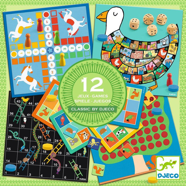 DJECO - 12 CLASSIC BOARD GAMES