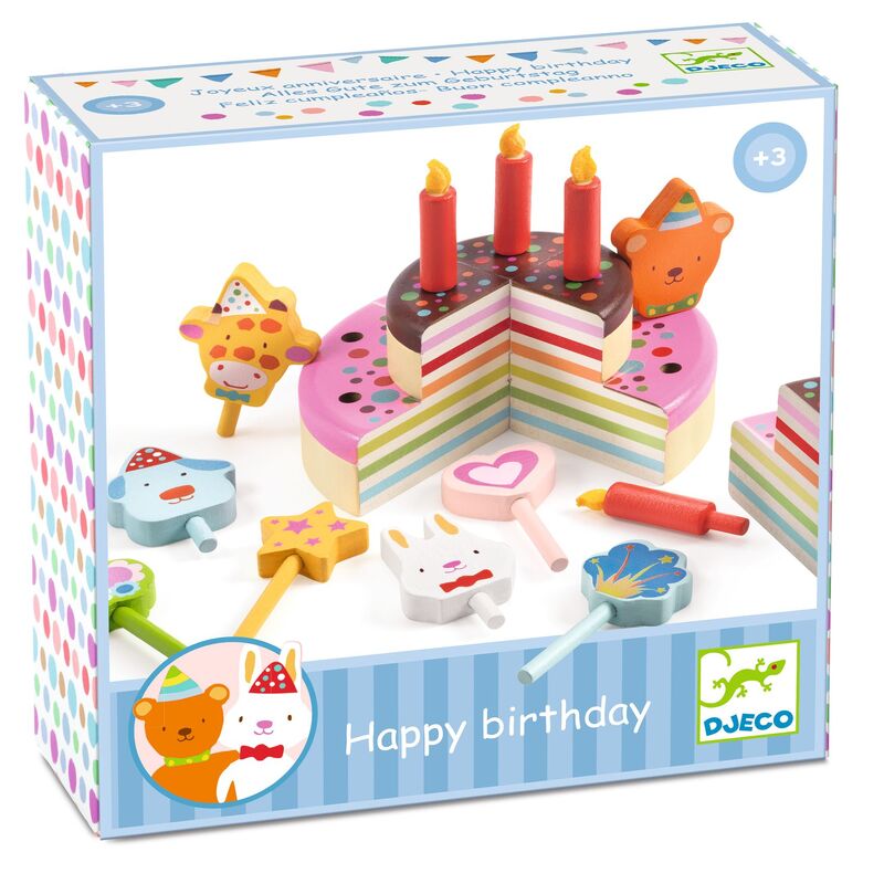 DJECO - WOODEN BIRTHDAY CAKE & CANDLES