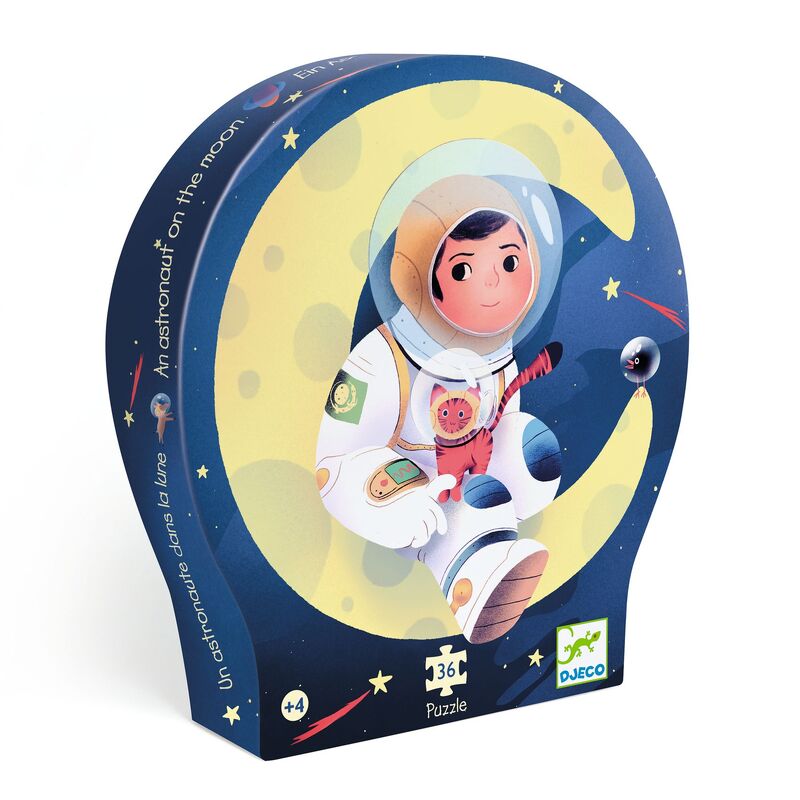 DJECO - SILHOUETTE PUZZLE: ASTRONAUGHT ON THE MOON 36PCS 