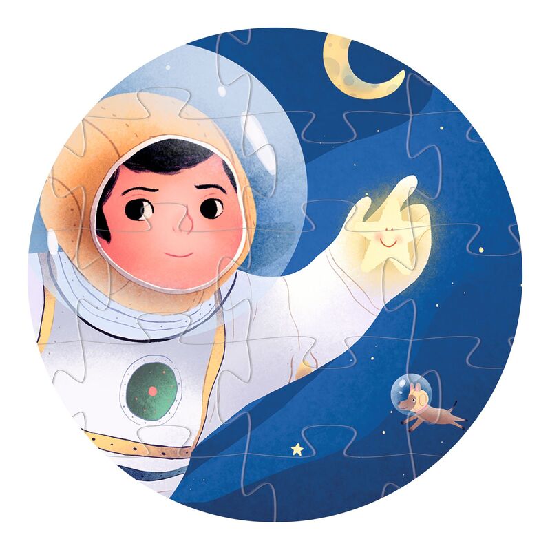 DJECO - SILHOUETTE PUZZLE: ASTRONAUGHT ON THE MOON 36PCS 