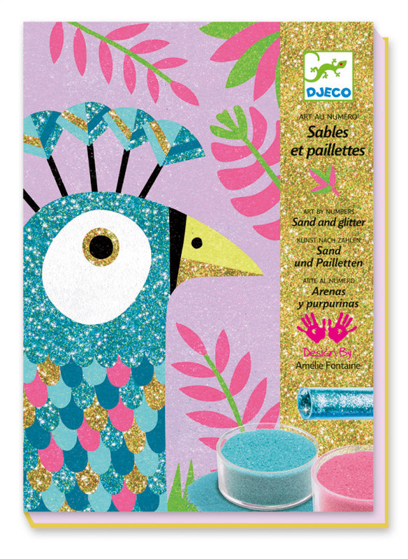 DJECO - DAZZLING BIRDS COLOURED SAND 