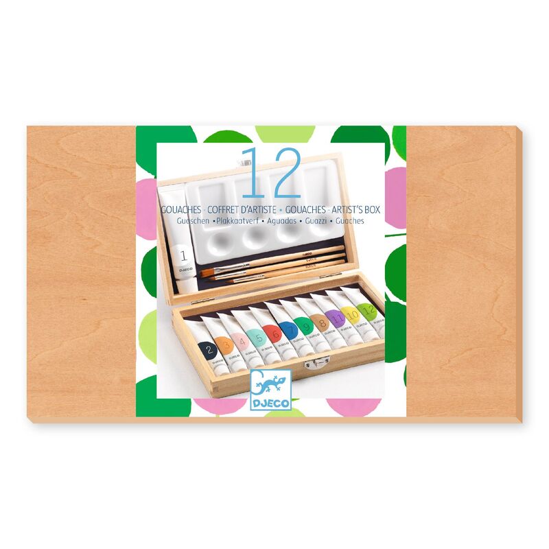 DJECO - ARTIST BOX WITH 12 GOUACHES