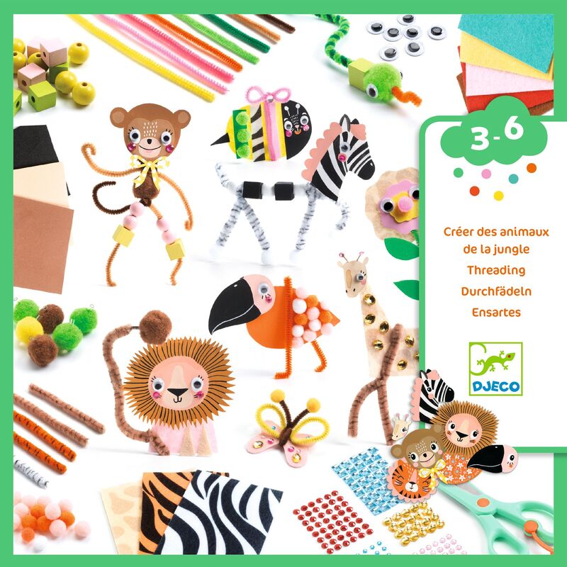 DJECO - JUNGLE ANIMAL CREATION BOX 