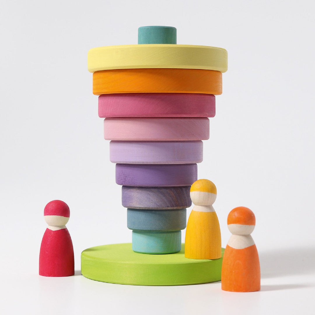 GRIMM'S - LARGE PASTEL CONICAL STACKING TOWER