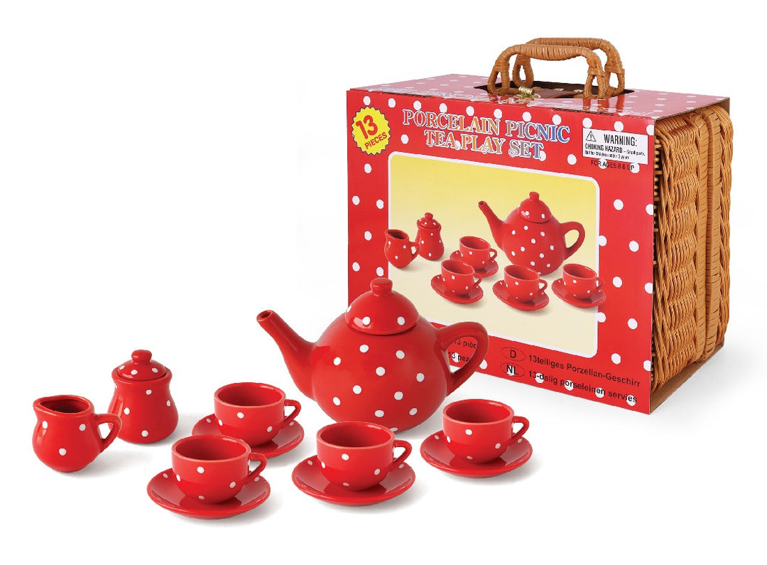 KNOX AND FLOYD - RED POLKADOT PORCELAIN TEASET 