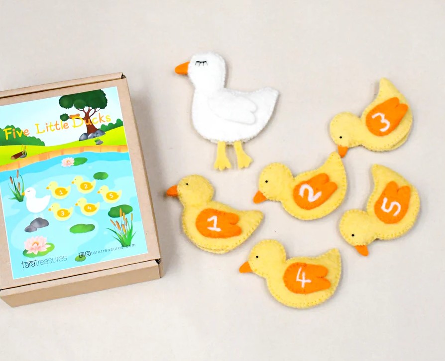 TARA TREASURES - FINGER PUPPET SET: FIVE LITTLE DUCKS 