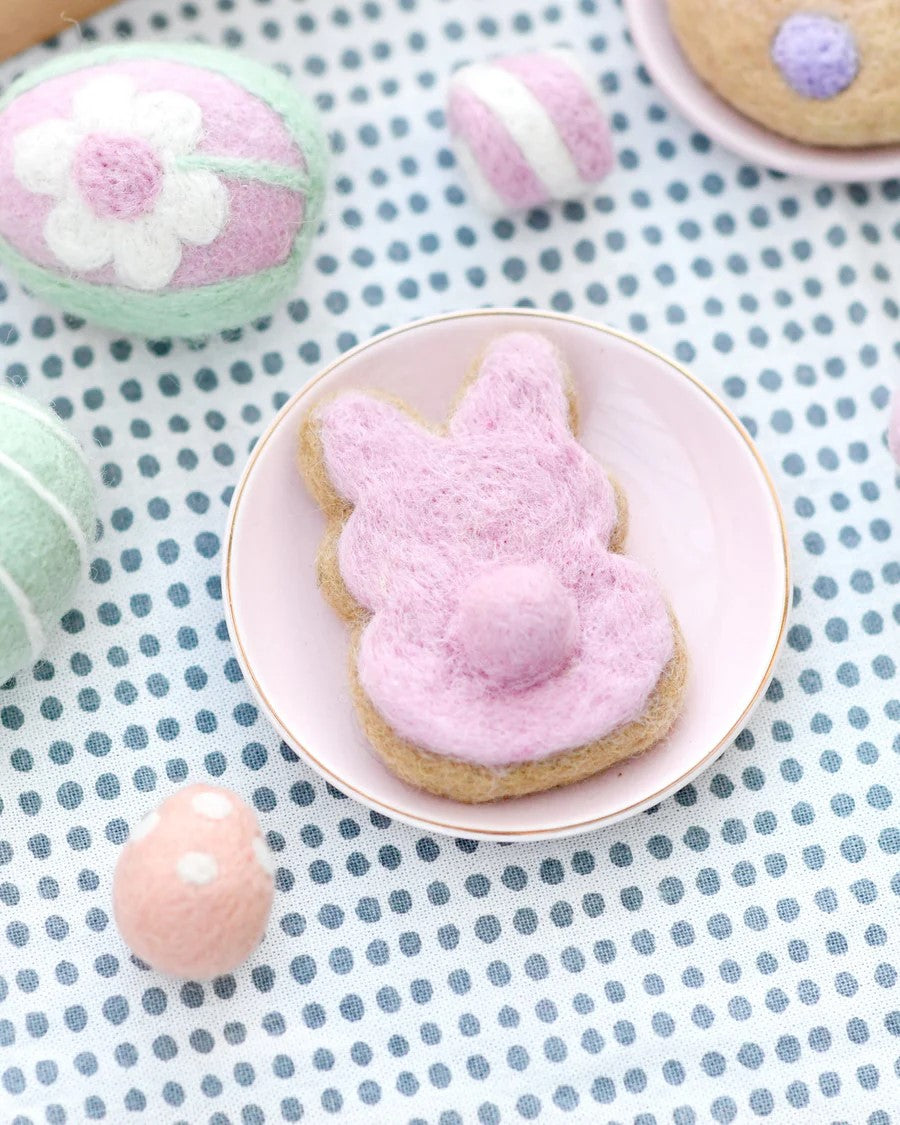 TARA TREASURES - FELT EASTER BUNNY COOKIE: PINK 