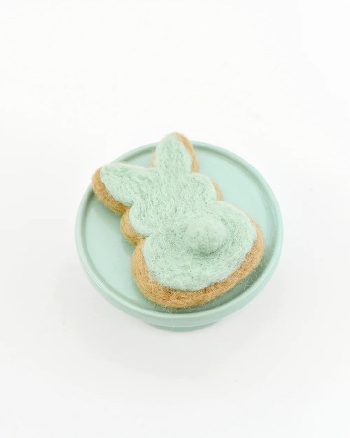 TARA TREASURES - FELT EASTER BUNNY COOKIE: MINT 