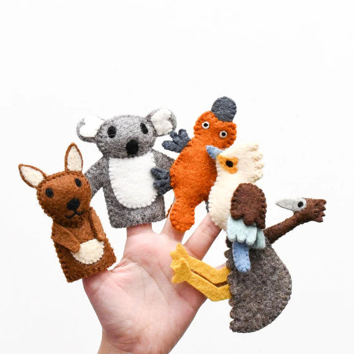 TARA TREASURES - FINGER PUPPET SET:  AUSSIE ANIMALS 