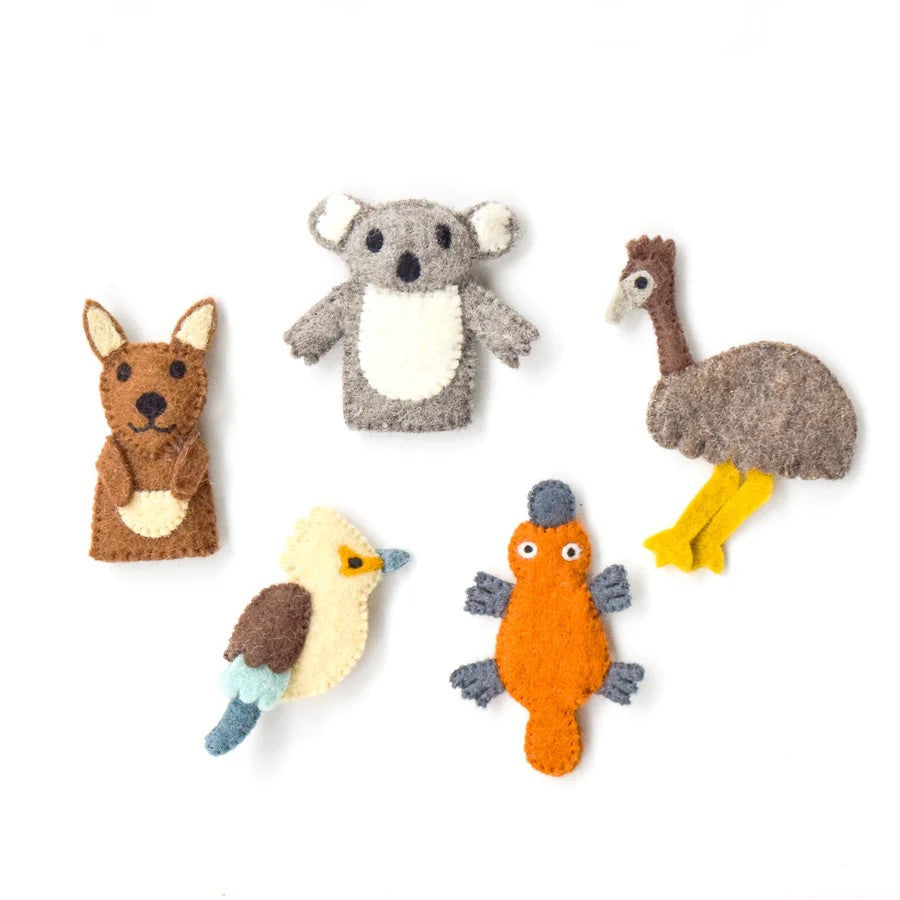 TARA TREASURES - FINGER PUPPET SET:  AUSSIE ANIMALS 