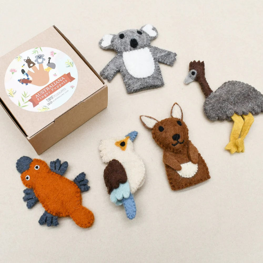 TARA TREASURES - FINGER PUPPET SET:  AUSSIE ANIMALS 