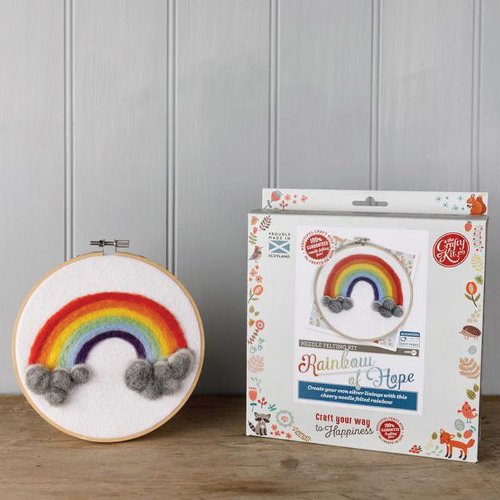 CRAFTY KIT - RAINBOW HOOP NEEDLE FELT