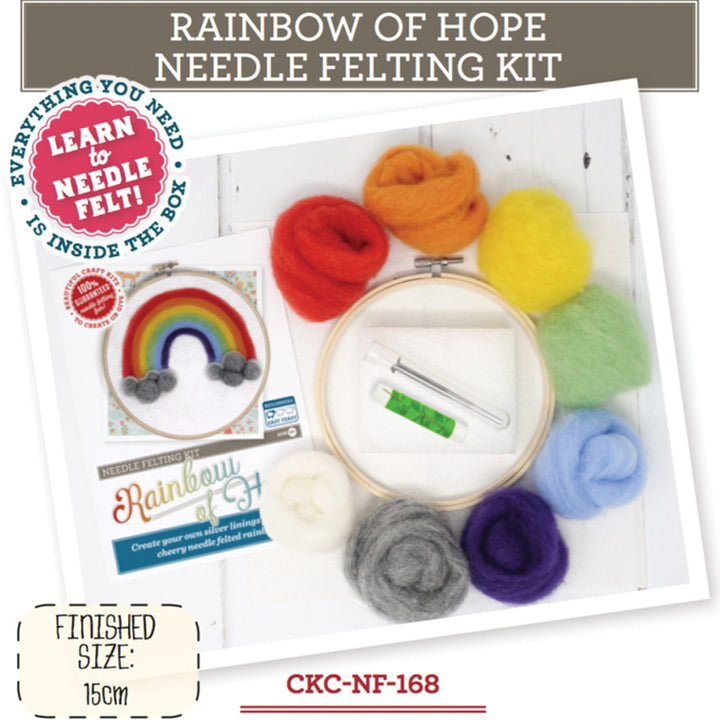 CRAFTY KIT - RAINBOW HOOP NEEDLE FELT