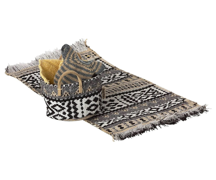 MAILEG - HOME & ACC: MINIATURE RUG BLACK