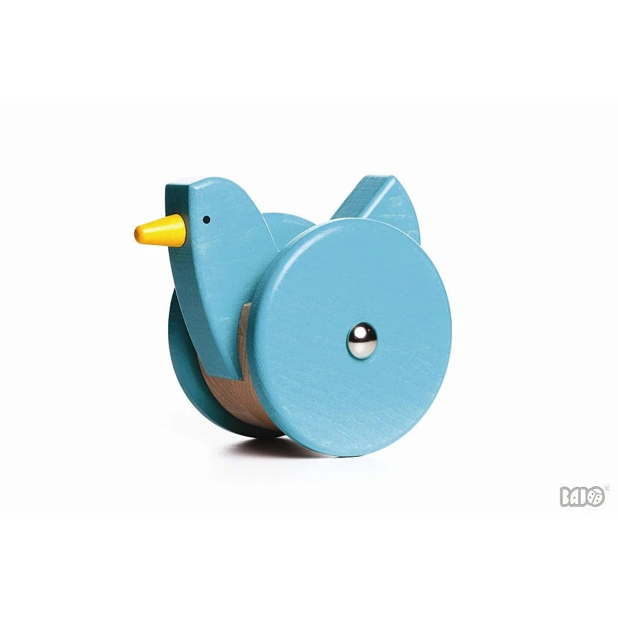 BAJO - WOODEN WOBBLY CHICKEN TOY: BLUE 