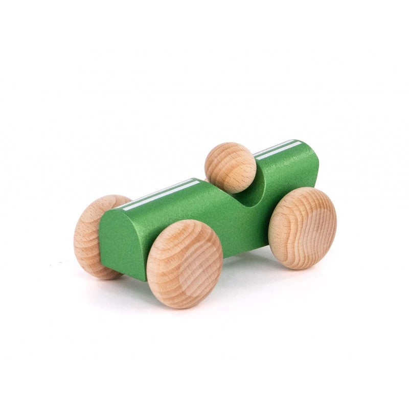 BAJO - WOODEN VINTAGE CAR: METALLIC GREEN