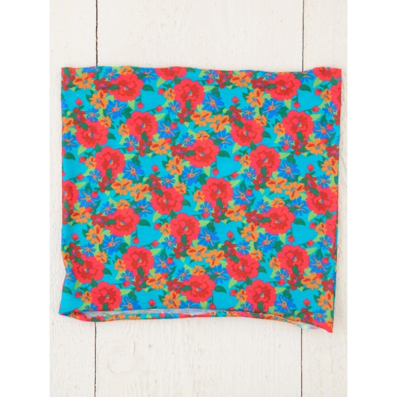 NATURAL LIFE - BOHO HALF BANDANA: BROWN RED BLUE FLORAL 