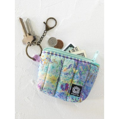 NATURAL LIFE - PUFFY MINI COIN PURSE KEY CLIP: BLUE