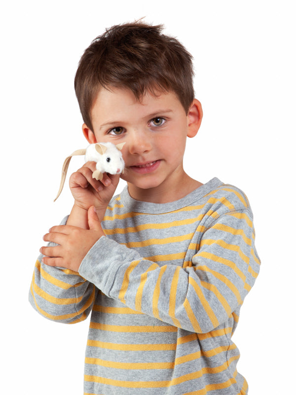 FOLKMANIS - FINGER PUPPET - WHITE MOUSE