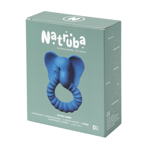 NATRUBA - NATURAL TEETHER ELEPHANT: BLUE 