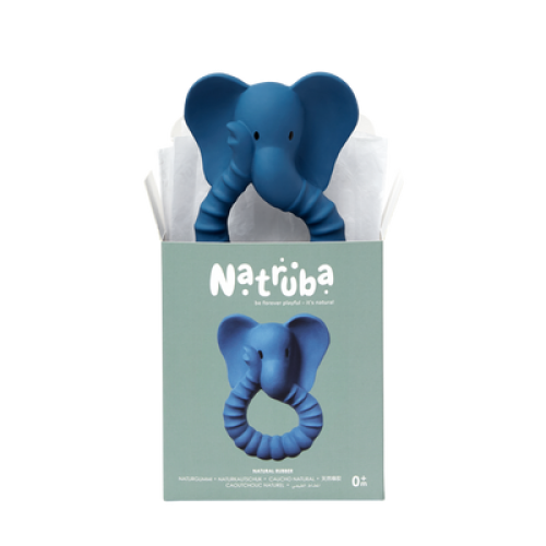 NATRUBA - NATURAL TEETHER ELEPHANT: BLUE 